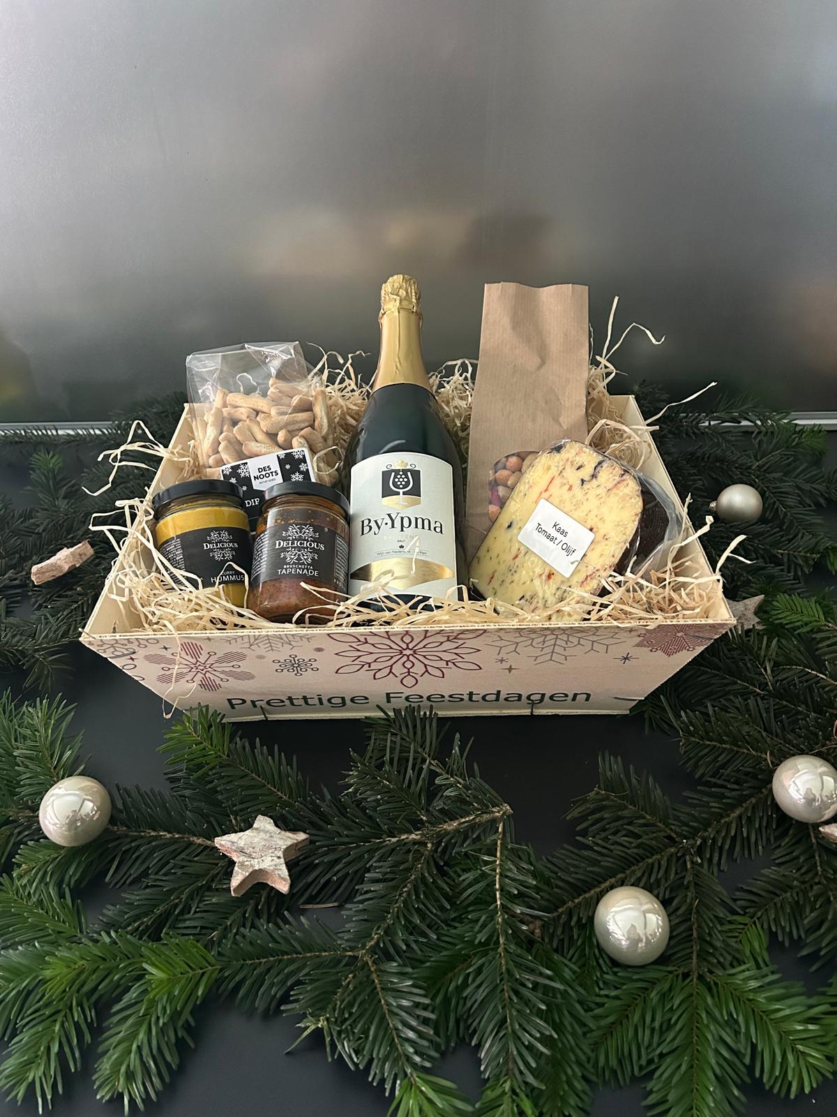 Houten bakje fijne feestdagen 2