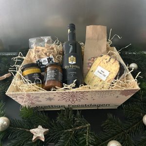 Houten bakje fijne feestdagen 1